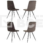 Стул для дома Бюрократ CH-K1_4 комплект 4 шт. коричневый Holland 74 металл черный на ножках (CH-K1_1/HL74_4), фото 1