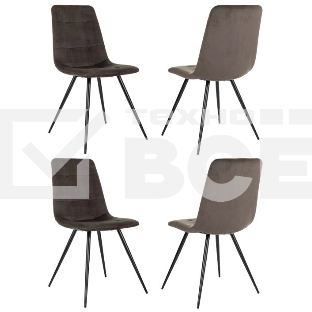 Стул для дома Бюрократ CH-K1_4 комплект 4 шт. коричневый Holland 74 металл черный на ножках (CH-K1_1/HL74_4)