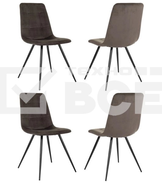 Стул для дома Бюрократ CH-K1_4 комплект 4 шт. коричневый Holland 74 металл черный на ножках (CH-K1_1/HL74_4)