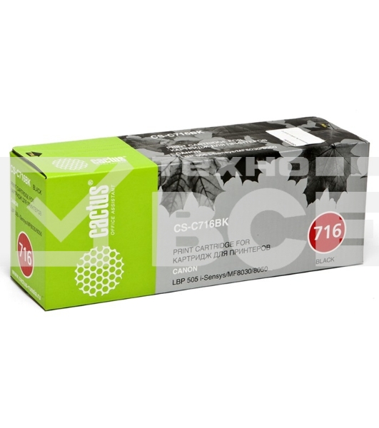 Картридж лазерный Cactus CS-C716BK черный (2300 стр.) для Canon i-Sensys MF8030/MF8030cn/MF8050/LBP 5050