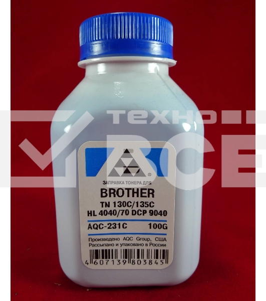 Тонер Brother TN 130C/135C HL 4040/50/70/DCP 9040 cyan (фл.100г.) AQC, фас.Россия