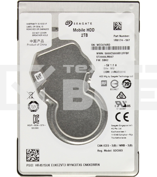 Жесткий диск Seagate Original SATA-III 2Tb ST2000LM007 (5400rpm) 128Mb 2.5'