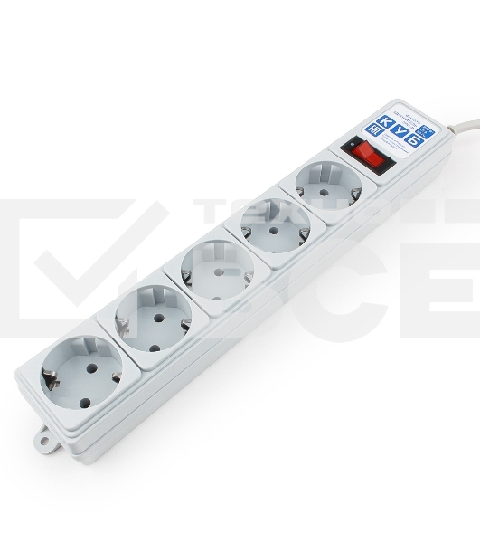 Фильтр-удлинитель Power Cube B 5,0 м 5 розеток (серый) 10А/2,2 кВт