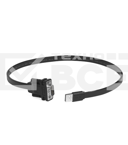 Конвертер-переходник Greenconnect 2.0m плоский, черный, 28/26 AWG, USB 2.0 AM / DB9 RS-232 PROF GCR-UOC5M-BCG-2.0m, чипсет PL2303RA