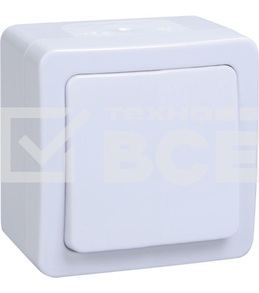 Выключатель Iek EVMP10-K01-10-54-EC ВС20-1-0-ГПБ выкл 1кл о/у  IP54 (цвет клавиш: белый) ГЕРМЕС PLUS