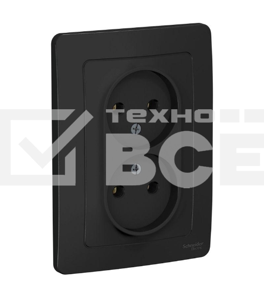 Розетка 2-м СП BLANCA 16А 250В без шторок без заземл. антрацит SchE BLNRS000026
