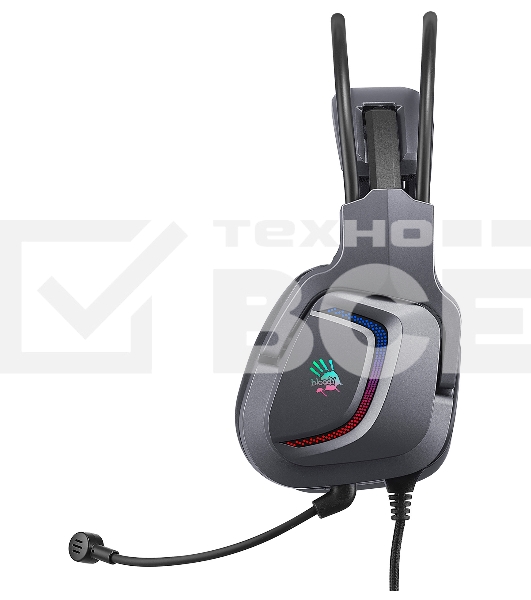 Наушники с микрофоном A4Tech Bloody G575 серый 2м мониторные USB оголовье (G575 USB/ GREY)