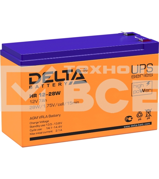 Батарея Delta HR 12-28 W (12V, 7Ah)