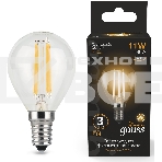 Лампа светодиодная Gauss Filament 11Вт цок.:E14 шар 220B 2700K св.свеч.бел.теп. (упак.:10шт) (105801111), фото2