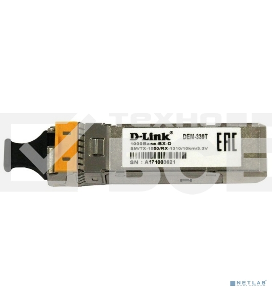 Трансивер D-Link 330T/10KM/A1A WDM SFP 1x1000Base-BX-D Tx:1550nm Rx:1310nm