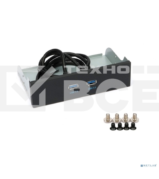 Планка USB 3.0 на переднюю панель 5.25' Gembird, FP5.25-USB3-2A, 2xUSB-A 3.0