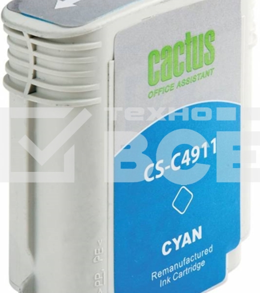 Картридж струйный Cactus CS-C4911 №82 голубой (72 ml) для HP Design Jet 500/800C