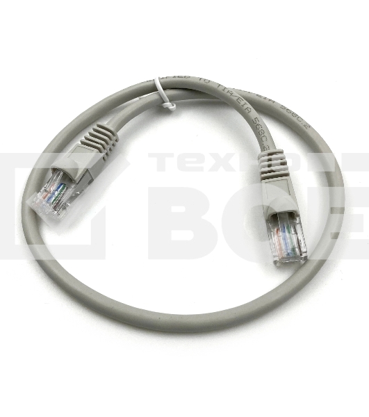 Патч-корд KingPrice KP-PC-c5e-0.5m-g UTP 4 пары cat.5E CCA molded 0.5м серый RJ-45 (m)-RJ-45 (m)