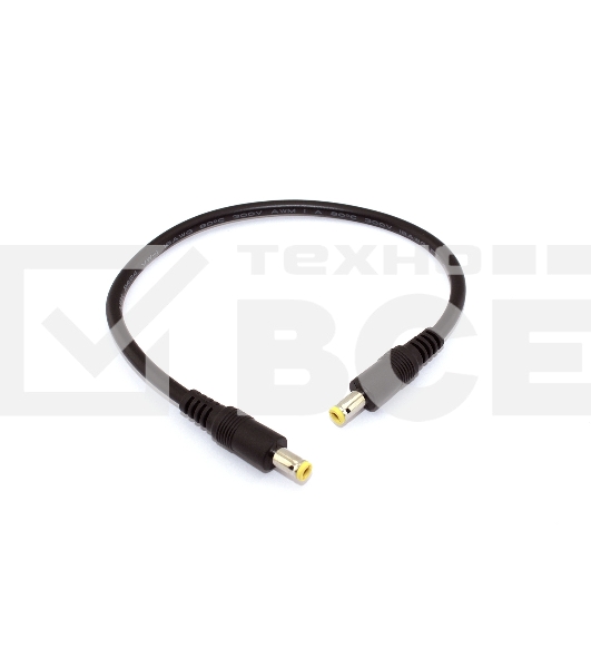 Кабель DC 5.5x2.5 18 AWG папа-папа 0,3 м с прямым штекером