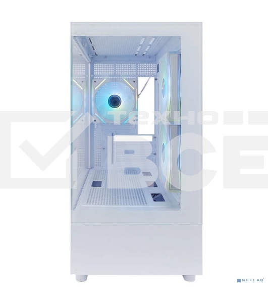 Корпус 1STPLAYER MIKU Mi5 ARGB White / mATX / 3x120mm ARGB fans / Mi5-WH-2FC7R-W-1FC7-W