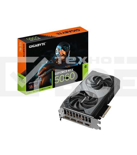 Видеокарта Gigabyte RTX5060 GV-N5060WF2OC-8GD 1.0 NV RTX5060 8Gb 128bit GDDR7 2512/28000/HDMIx1/DP PCI-E 5.0