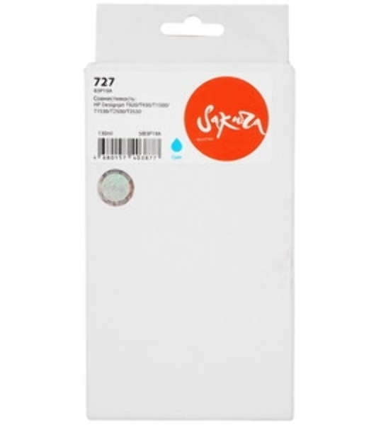 Картридж струйный Sakura B3P19A (№727 Cyan) для HP, голубой, 130 мл.