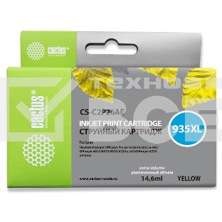Картридж струйный Cactus CS-C2P26AE №935XL жёлтый (15 мл) для HP DJ Pro 6230/6830
