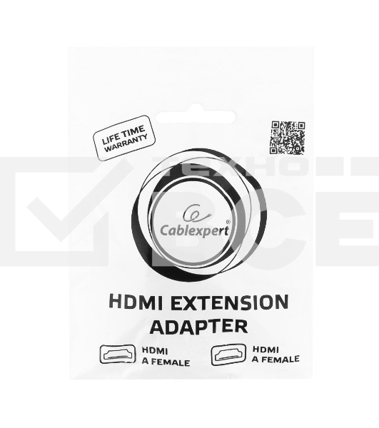 Переходник Gembird Переходник HDMI-HDMI 19F/19F, угловой, золотые разъемы, пакет A-HDMI-FFL