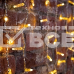 Гирлянда Светодиодный Дождь 2х1,5 м, эффект мерцания, прозрачный провод, 230 В, диоды цвет теплый белый, фото2