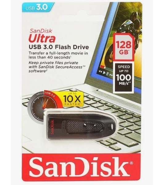Флешка USBSanDisk 128Gb CZ48 Ultra SDCZ48-128G-U46 USB 3.0, черный USB Drive