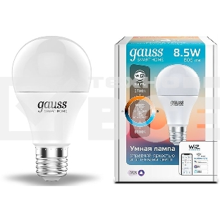 Лампа Светодиодная Gauss Smart Home DIM+CCT E27 A60 8.5 Вт 1/10/100