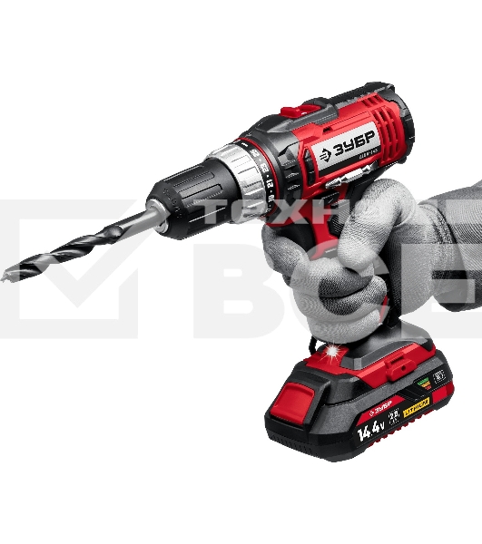Дрель-шуруповерт аккумуляторная Зубр ДШЛ-145-21, Аккумуляторная, 14,4В, Кейс