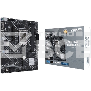 Материнская плата ASUS PRIME H610M-E D4-CSM, LGA 1700, Intel H610, 2xDDR4, 4xSATA, 2xM.2 PCIe 3.0 (x2, x4), 1xPCIe 4.0 x16, 1xPCIe x1, 1xHDMI, 1xDP, 1xVGA, 2xUSB-A 2.0, 2xUSB-A 3.2 Gen 1, 1x 1Gb LAN, 3x3.5 мм, 7.1, mATX