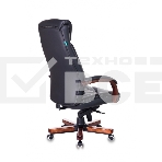 Кресло руководителя Бюрократ T-9922WALNUT/BLACK черный, кожа, крестовина дерево, фото7