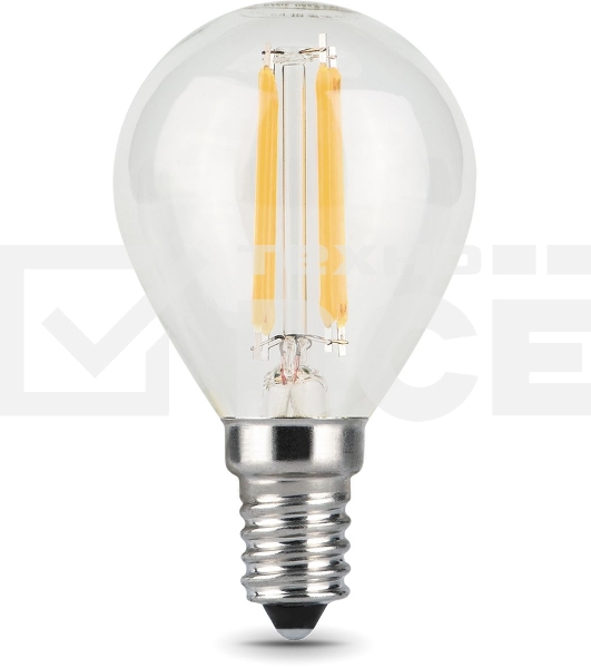 Лампа светодиодная Gauss Filament 11Вт цок.:E14 шар 220B 2700K св.свеч.бел.теп. (упак.:10шт) (105801111)