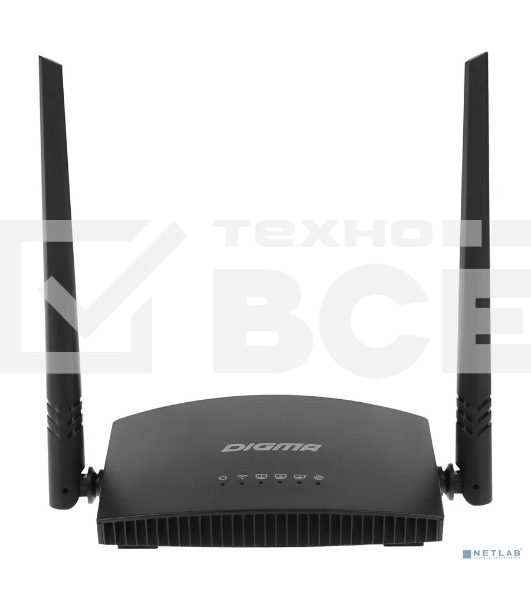 Роутер беспроводной Digma DWR-N301 N300 10/100BASE-TX черный (упак.:1шт)