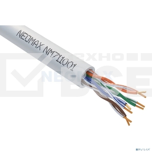 Кабель NEOMAX [NM711001] U/UTP cat.5e 4x2x0.46, 24 AWG, медь, внутренний, PVC, 305м, серый