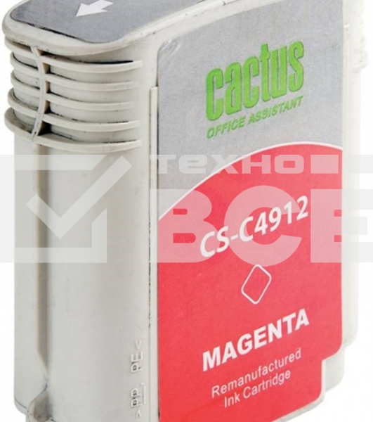 Картридж струйный Cactus CS-C4912 №82 пурпурный (72 ml) для HP Design Jet 500/800C