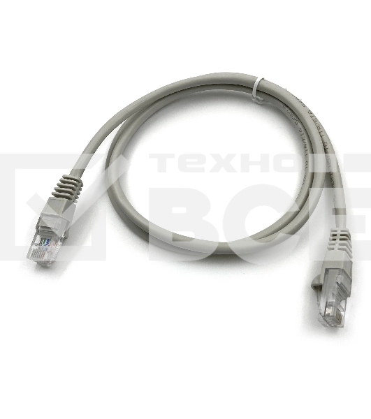 Патч-корд KingPrice KP-PC-c5e-1m-g UTP 4 пары cat.5E CCA molded 1м серый RJ-45 (m)-RJ-45 (m)