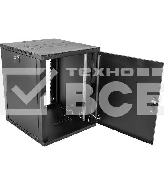 Шкаф ЦМО телекоммуникационный настенный сварной 12U (600  350) съёмные стенки, дверь металл, чёрный