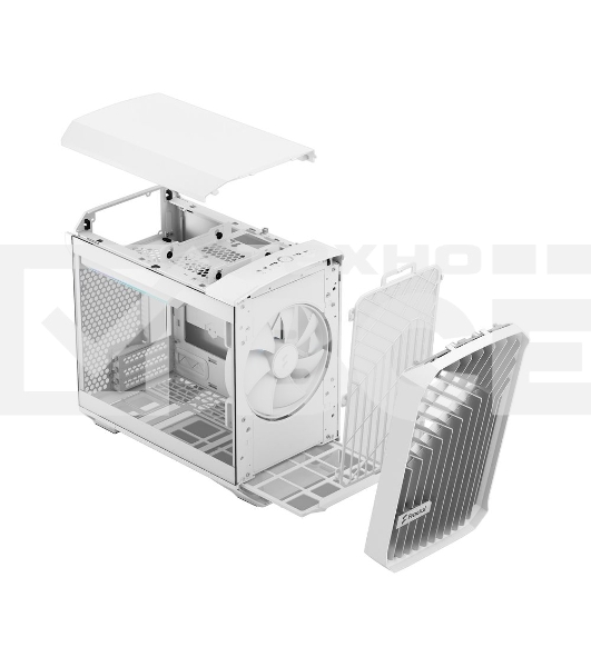 Компьютерный корпус без блока питания Fractal Design Torrent Nano RGb TG Clear Tint, Mini-Tower, 1x180мм RGb, 2xUSB-A 3.2 + 1xUSB 3.2 Type-C mITX, mDTX белый