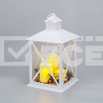 Фонарь декоративный (фигура) с тремя свечами Neon-night, белый корпус, 24х24х40 см, теплый белый, фото 1