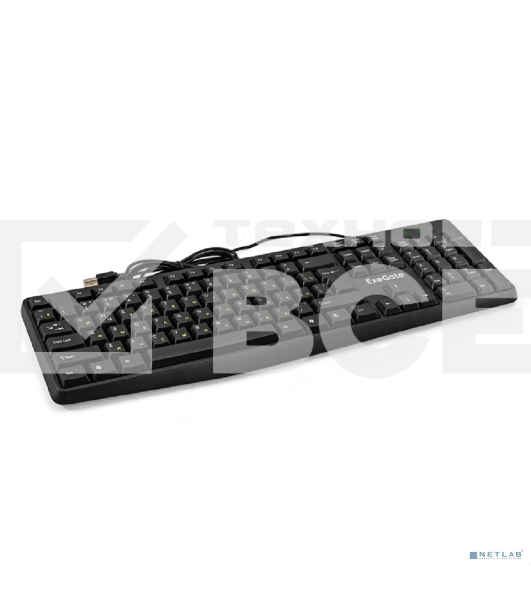 Клавиатура проводная ExeGate EX298364RUS Smart K120 (USB, полноразмерная, влагозащищенная, 104кл., Enter большой, длина кабеля 1,6м, черная, RTL)