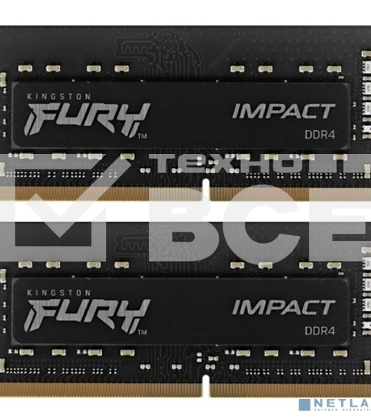 Оперативная память Kingston Fury Impact, DDR4, 32Gb (2x16Gb), 3200MHz, CL20, SO-DIMM