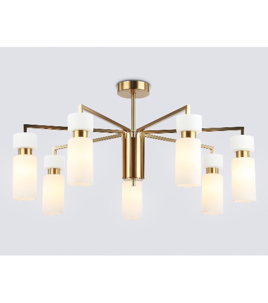 Люстра Ambrella light LH56126/7 BS/FR латунь/белый матовый E14*7 max 40W D705*350