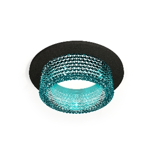 Комплект встраиваемого светильника Ambrella light XC6513043 SBK/BL черный песок/голубой MR16 GU5.3 (C6513, N6153)