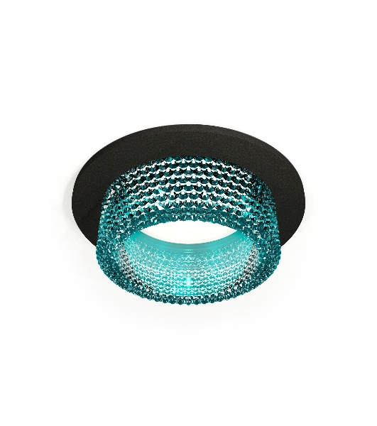 Комплект встраиваемого светильника Ambrella light XC6513043 SBK/BL черный песок/голубой MR16 GU5.3 (C6513, N6153)