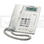 Телефон проводной Panasonic KX-TS2388RUW белый индикатор вызова,повторный набор последнего номера,4 уровня громкости звонка, фото 1