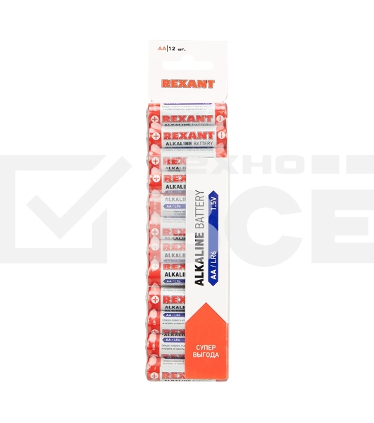 Алкалиновая батарейка AA/LR6 1,5 V Rexant