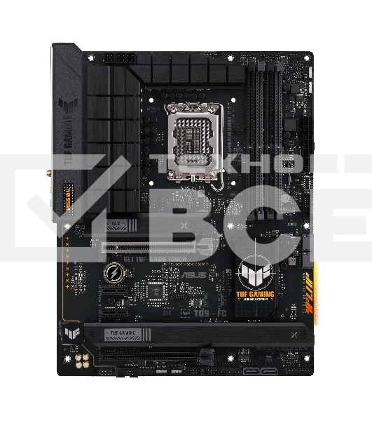Материнская плата ASUS TUF GAMING B760-PLUS WIFI D4, LGA 1700, Intel B760, 4xDDR4, 4xSATA, 3xM.2, 1xPCI-E 5.0 x16, 1xPCI-E 3.0 x4, 1xUSB-A 3.2 Gen 2, 3xUSB-A 3.2 Gen 1, 1xUSB-C 3.2 Gen 2x2, 1x2.5Gb LAN, 5x3.5 мм, 7.1, Wi-Fi 6, Bluetooth 5.2, Standard-ATX