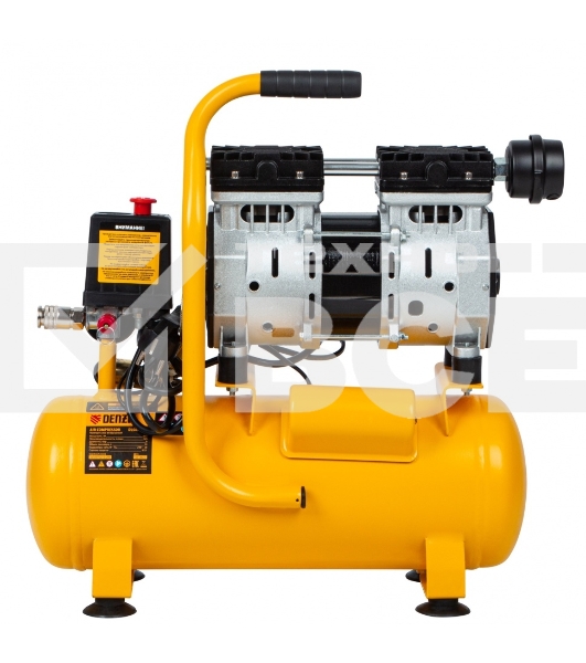 Компрессор DLS650/10 безмаслянный малошумный 650 Вт, 120 л/мин,ресивер 10 л  Denzel