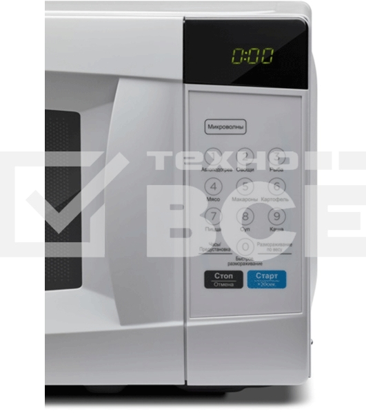 Микроволновая печь Midea EM720CKE белый, 20 л, 700 Вт, переключатели - сенсор