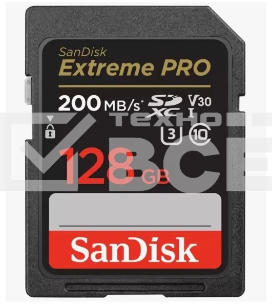 Карта памяти SanDisk Extreme PRO 128GB SDXC Memory Card 200MB/s