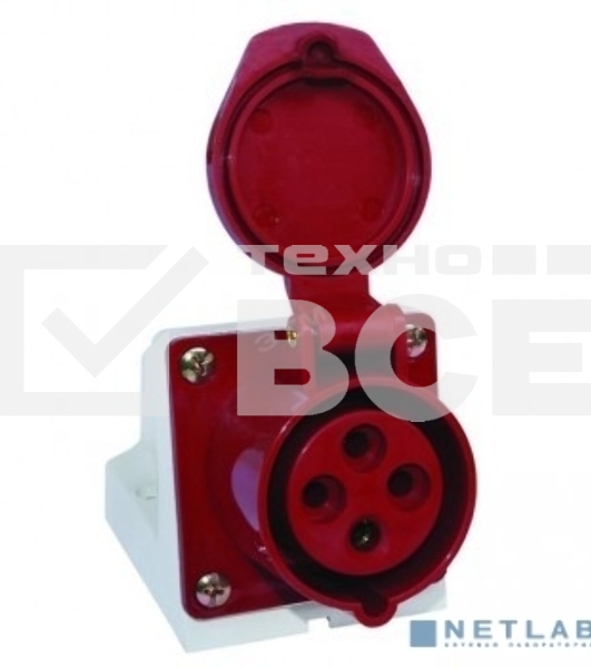 Розетка наруж. уст. 32А 380В 3P+РЕ IP44 (124) EKF ps-124-32-380