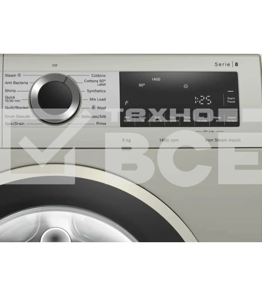 Стиральная машина Bosch Serie 4 WGA2440XME серебристый, загрузка фронтальная 9 кг, 1400 об/мин., класс: А+++